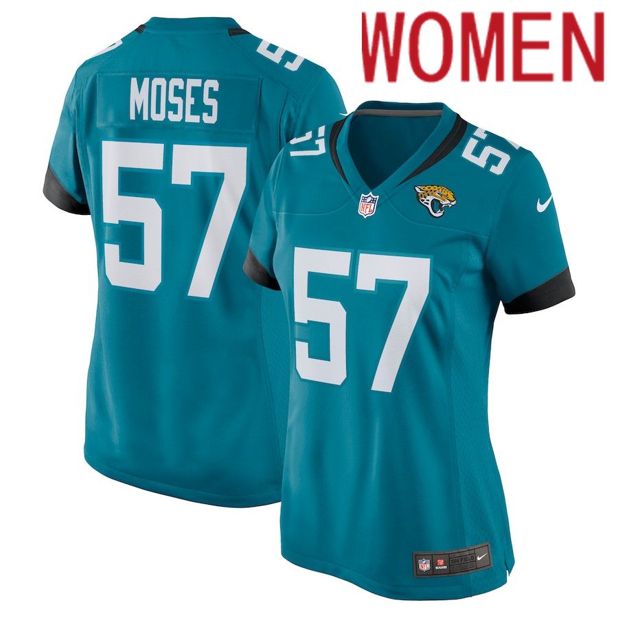 Women Jacksonville Jaguars #57 Dylan Moses Nike Green Nike Game NFL Jersey->women nfl jersey->Women Jersey